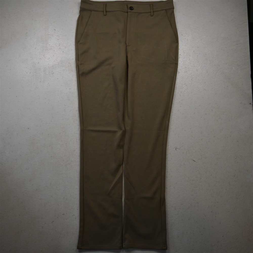True Classic 34x34 Khaki Knit Ponte Slim Tapered Strech Dress Chino Mens Pants